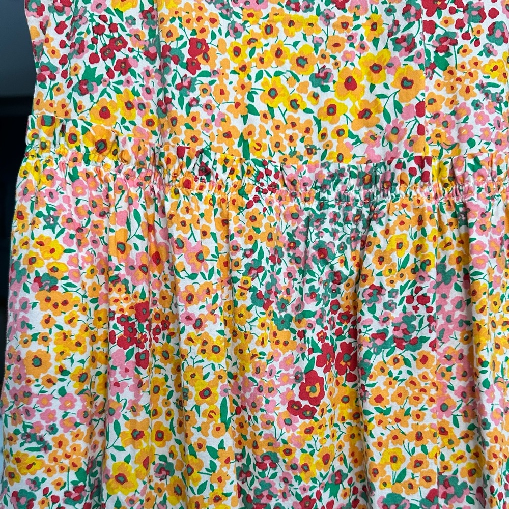 J.CREW Mixed Floral Sleeveless Tiered Midi Dress Pockets 4 - Picture 6 of 9